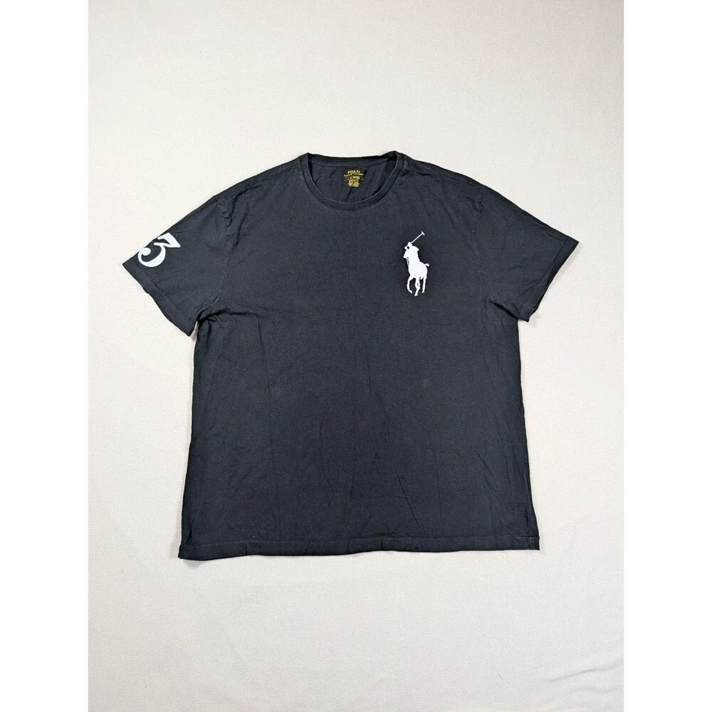 Polo Ralph Lauren Classic Fit Big Pony #3 Jersey Cotton Black T-Shirt Men's L